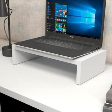Imagem de Suporte p Notebook MDF Mesa Escritório 40cm x 22cm Branco F5 - F5 Offi