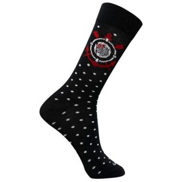 Imagem de Meia Rikam Masculina Esportiva Corinthians Cano Médio Algodão 73600, C