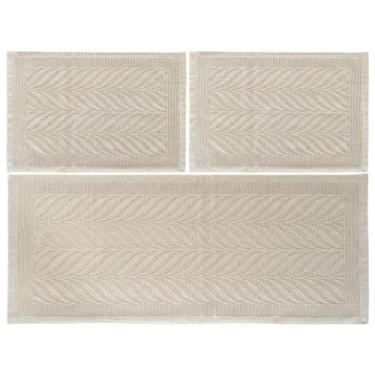 Imagem de Kit Tapete cozinha 3 peças Algodão Vega lavável à máquina - Bordartes,