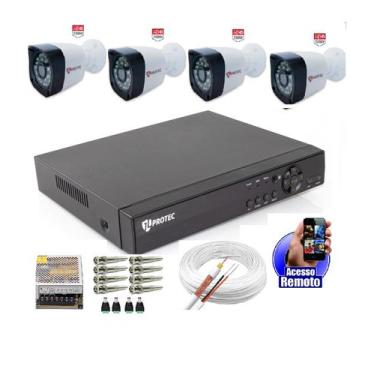 Imagem de Kit Cftv 4 Câmeras Segurança 2mp 1080p 20m + Dvr Multi Hd 4 Canais S/H