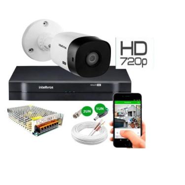 Imagem de Kit Camera Externa Bullet vhc 1120b Hd 720p Dvr Intelbras S/Hd 