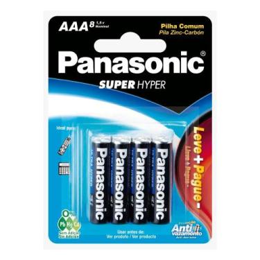 Imagem de Pilha Panasonic AAA Super Hyper 8 Unidades Leve Mais Por Menos
