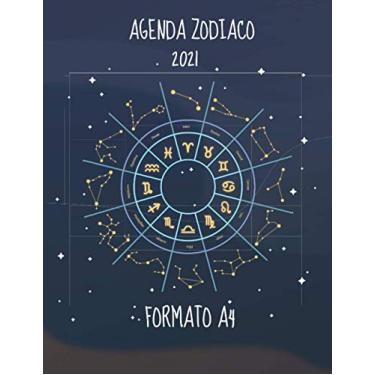 Imagem de Agenda Zodiaco 2021 Formato A4: Agenda Segni Zodiacali 53 Settimane Riepilogo Mese Calendario Contatti Password