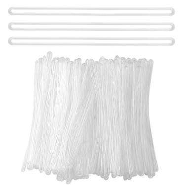 Imagem de 120 peças de etiquetas de bagagem de plástico transparente etiquetas de bagagem e alças de etiqueta apenas etiquetas elásticas para agências de viagens e escolas malas (transparente)