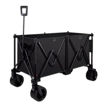 Imagem de carroça Carrinho de vagão simples com rodas, vagão utilitário dobrável para compras com bolsa de armazenamento, carrinho de jardim portátil, capacidade de peso de 150kg/331lb dobrável