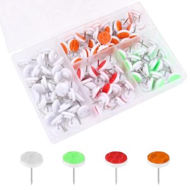 Imagem de 120 peças de tachinhas refletivas para trilhas, que brilham no escuro, marcadores refletivos para trilha, pacote colorido, tachas refletivas para caça, acampamento, caminhada, sobrevivência ao ar