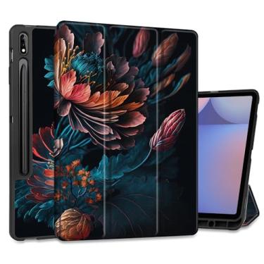 Imagem de MEEgoodo Capa para Samsung Galaxy Tab S9 Plus/S9 FE Plus 31.5 cm capa 2023 com suporte para caneta, capas para tablet com suporte dobrável de couro + capa traseira de TPU macio + despertar/hibernar