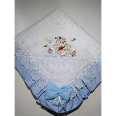 Imagem de Manta para bebê acolchoada de menino grippir / saída de maternidade - 