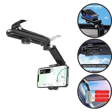 Imagem de Suporte De Celular Para Quebra Sol Do Carro Rotacao 360 - Genérico
