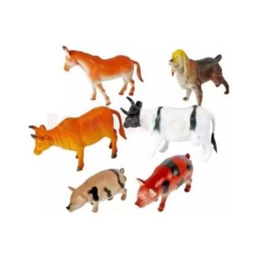 Imagem de Brinquedo Kit Animais Fazendinha Variados c/ 6 Ausini - Allan Patrick