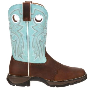 Imagem de Durango Women's Flirt With Durango 10" Boot,Brown/Light Blue,9 M US