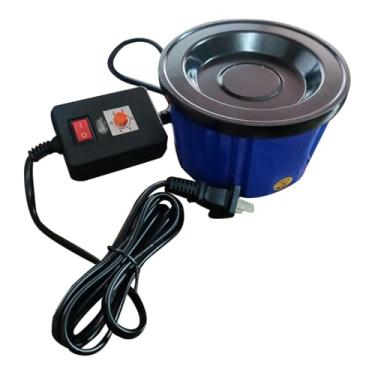Imagem de rockible Hot Melt Glue Pot 80ml Pequeno panela de cola não deslizante 100W Temperatura ajustável elétrica para extensão de cabelo artesanato DIY