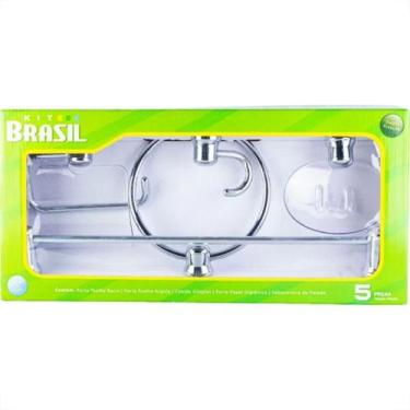 Imagem de Acessorio Wc Brasil Kit Com 5 Pecas Cromado - RF BRASIL