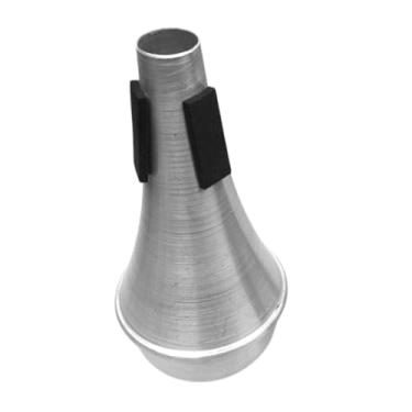 Imagem de simhoa Trompete mudo, universal, liga de alumínio Prática mudo para iniciantes amantes de música de música jazz, Prata