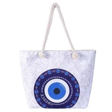 Imagem de Sacola de lona personalizada, mochila portátil, 45 cm de espaço, adequada para compras, viagens, dia, praia, Um