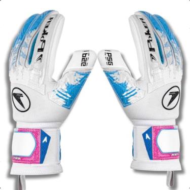Imagem de Luva De goleiro Profissional INFINITY 2 POKER Cor: Branco/azul/rosa Tam:11