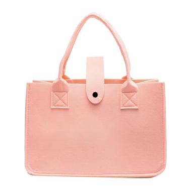 Imagem de DxXU SewLife 1 sacola de feltro média para meninos e meninas, bolsa de presente reutilizável para chá de bebê, lembrancinhas de festa faça-você-mesmo (1. Rosa)