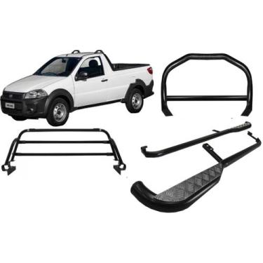 Imagem de Kit Quebra Mato Estribo Grade Vigia Strada 14/2020 Preto - HOZZ
