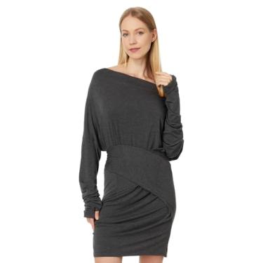 Imagem de Norma Kamali Minivestido feminino com quatro mangas e gola larga, Cinza escuro, M