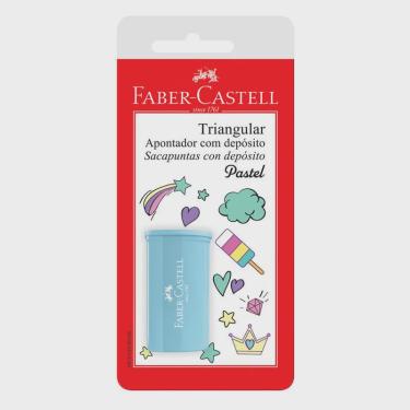 Imagem de Faber-Castell Apontador Triangular com Depósito e Lâmina Aço Temperado Pastel Rosa
