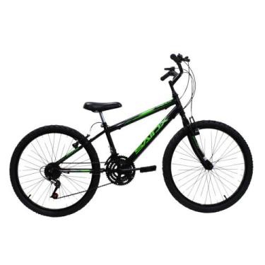 Imagem de Bicicleta infantil Aro 24 18 Marchas PREMIUM SAIDX, Preto, Verde