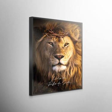 Imagem de Quadro Decorativo Leão da Tribo de Judá - AB Art, Preto, 60x90