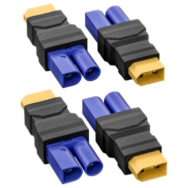 Imagem de Goupchn XT60 macho para EC5 macho adaptador conector conversor sem fio 4 peças para RC FPV drone carro lipo carregador de bateria ESC