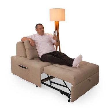 Imagem de Puff Cama Cozy Retratil Multiuso 3 Em 1 Sala/Quarto Bouclê - Casa Imperial (BOUCLE CHOCOLATE)