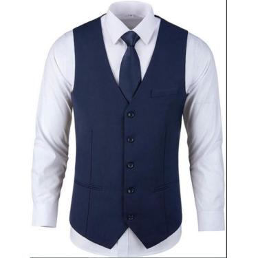 Imagem de Colete Social Slim Original Alcapone Qualidade Premium, Azul marinho, 