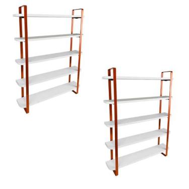 Imagem de kit com 02 Nicho Expositor Arusi 100 Esmaltes 5 Prateleiras - Loja da 