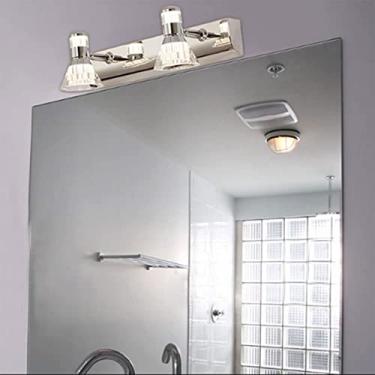 Imagem de Luz de espelho 10W/15W/20W LED para arandela à prova de umidade espelho de maquiagem luminária de acrílico ajustável cromada lâmpada de parede de cabeceira de banheiro, 2 luzes luz branca