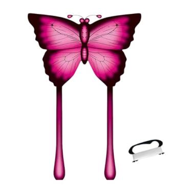 Imagem de Deevoka Pipa Borboleta, Cabo de Linha de 328 Pés Incluído, Pipa Infantil Portátil, Brinquedo de Praia Divertido para Jogos Ao Ar Livre Nas Férias, Idades de 8, Rosa