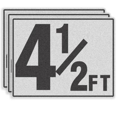 Imagem de Marcadores de profundidade de piscina de 1,5 m - Pacote com 3 adesivos de vinil Joyfulmap de 15 x 19 cm - Marcadores de número de piscina adesivos - Sinalização de segurança para decks de piscina