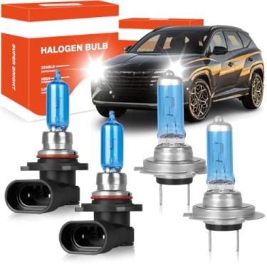 Imagem de OQSNCV Adequado para lâmpadas halógenas Hyundai Tucson (2019 2020 2021), kit de substituição de farol alto 9005 + farol baixo H7, pacote com 4