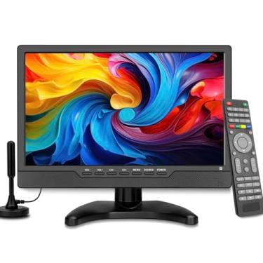 Imagem de Jexiop TV LED HD de 14 polegadas, televisão pequena portátil com entrada HDMI, sintonizador digital embutido/HDMI/USB/DC-12 polegadas - suporta montagem na parede - para quarto, cozinha, trailer