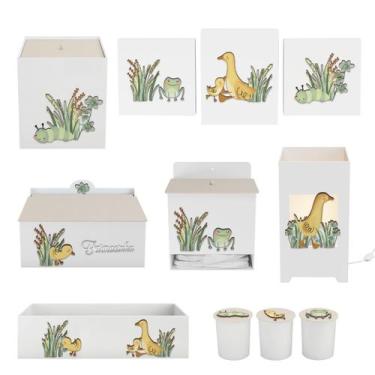 Imagem de Porta Fralda Kit Higiene MDF Quarto Infantil Patinhos - Neném na Nuvem