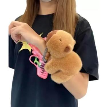 Imagem de Capivara Filó, Pulseira de Pelúcia Antialérgica, Brinquedo de Braço Decorativo, Marrom
