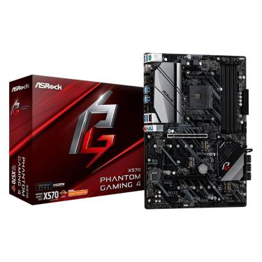 Imagem de ASRock X570 Phantom Gaming 4 - (AM4 - DDR4 4666MHz O.C), Chipset AMD X570, Slot M.2, USB 3.2 - ATX