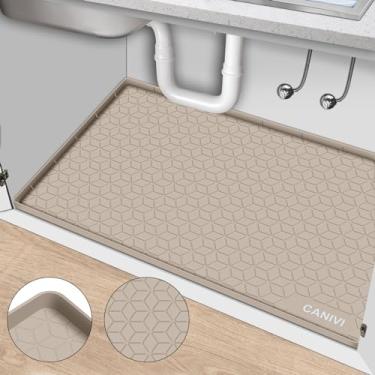 Imagem de CANIVI Tapete sob a pia, 78,7 cm x 55,88 cm à prova d'água de silicone sob a pia para armários de cozinha e lavanderia, protetor de prateleira de armário de cozinha, até 3,2 galões de líquido, serve