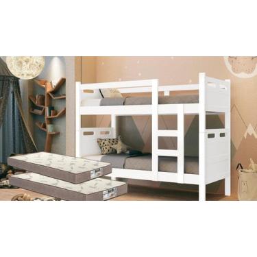 Imagem de Beliche Resistente Completo c 2 Colchões D33 Cama para meninos - FÊNIX