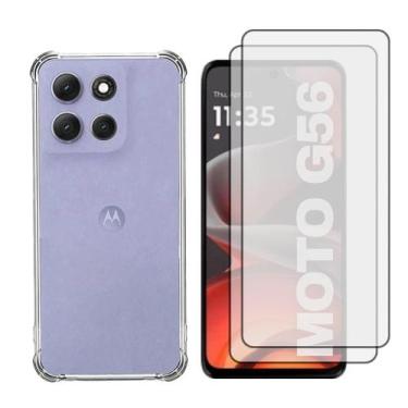 Imagem de Capinha Anti Shock + 2 Películas Vidro 3D Para Moto G56 5G - Generica,