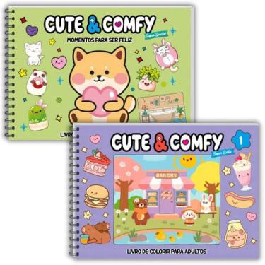 Imagem de 2 Livros Colorir Capa Dura 80 Páginas Desenhos Caderno Adulto Infantil