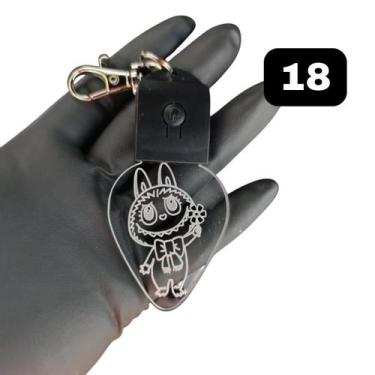 Imagem de Chaveiro Boneco Labubu Acrílico Led Rgb Recarregável 7 Cores - Lualki 