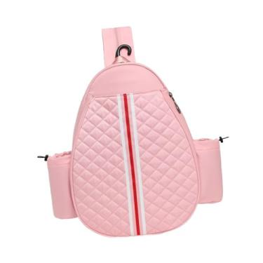 Imagem de Colaxi Mochila acolchoada para raquete de tênis, mochila transversal, bolsa para raquete de badminton para mulheres e homens, raquetes de pickleball, Rosa
