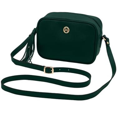 Imagem de Bolsa Transversal Feminina de Couro Bovino Legítimo c/Alça Ajustável Mariart Titânio (Amazônia)