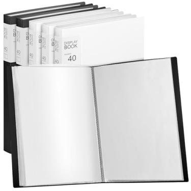 Imagem de Marspark 6 fichários com mangas de plástico grande, 21,6 x 28 cm, livro de apresentação, 40 bolsos, 80 páginas, carteira de arte, protetor de folha transparente para documentos fotográficos (preto