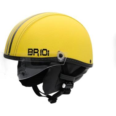 Imagem de Capacete Coquinho Scooter Elétrica Bike Skate Patinete Br101 Premium Amarelo Viseira Cristal (PP - VESTE 53/54)
