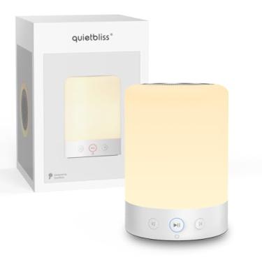 Imagem de Quietbliss Máquina tibetana de tigela cantante – 9 sons autênticos de tigela com luz noturna ajustável para meditação, ioga, cura de chakras, alívio de estresse e terapia do sono, temporizador