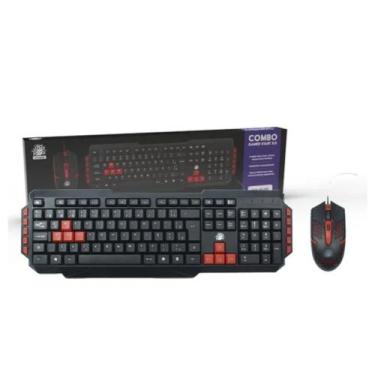 Imagem de Kit Teclado Gamer Santana + Mouse Gamer LED RGB KG-03R PT/VM