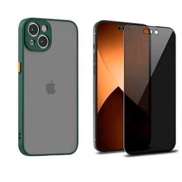 Imagem de Capa Case Anti Impacto iPhone 14 Plus + Pelicula Privacidade Cor:Verde-escuro
